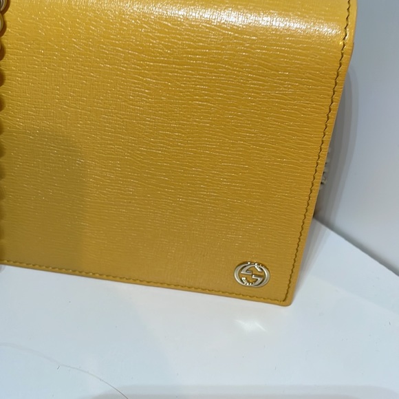 GUCCI Wallet on Chain Calfskin Medium Betty Crossbody WOC Yellow - Picture 12 of 17